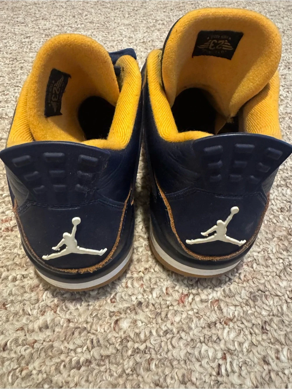 Jordan Men’s Navy and Yellow High-Top Sneakers
